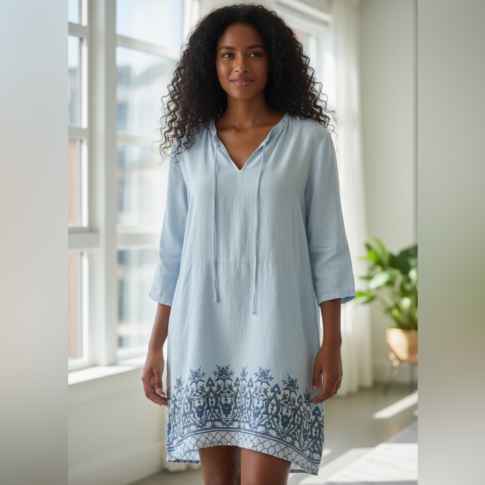 Roberta Roller Rabbit Light Blue Tunic - Picture 1 of 6